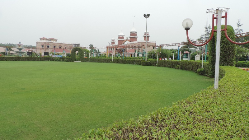 Lush green lawns big enough for mega events at Crystal World !  