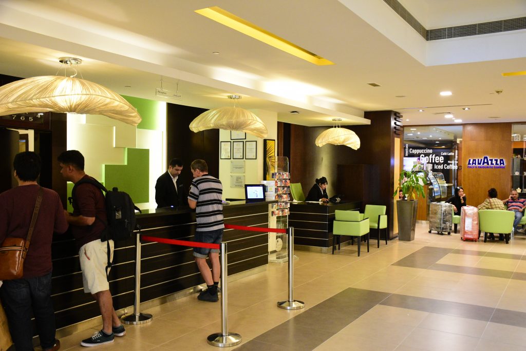 Reception counters at Hotel Citymax, Dubai