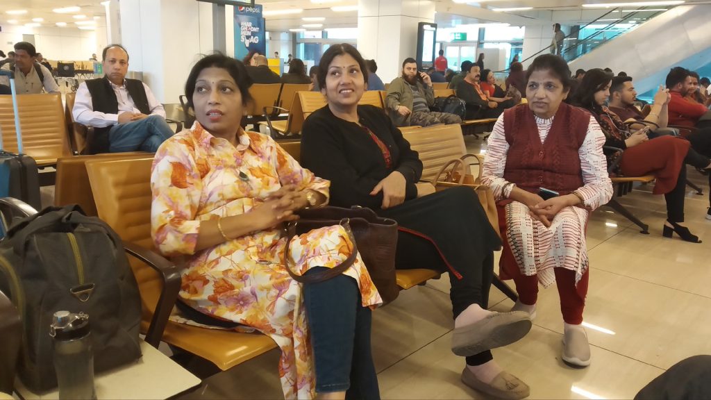 Waiting for boarding for Dubai at IGI Airport New Delhi